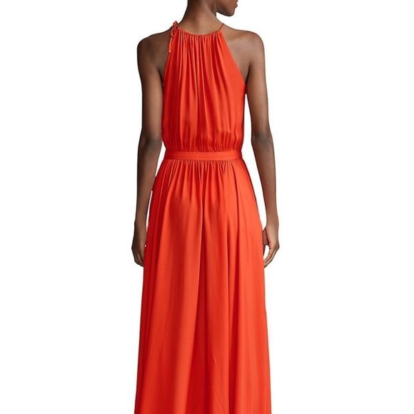 Polo Ralph Lauren Sleeveless Halter Maxi Dress in Red. NEW $398 - Picture 3 of 6